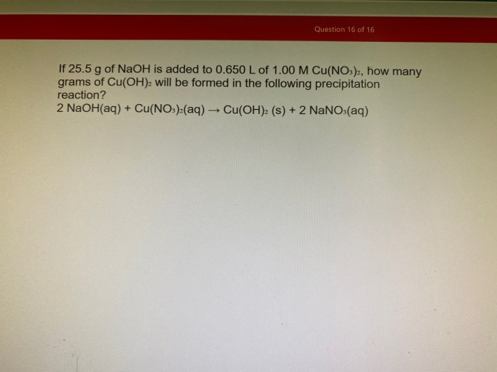 Naoh was added to a 7.75