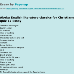 Abeka english literature test 12