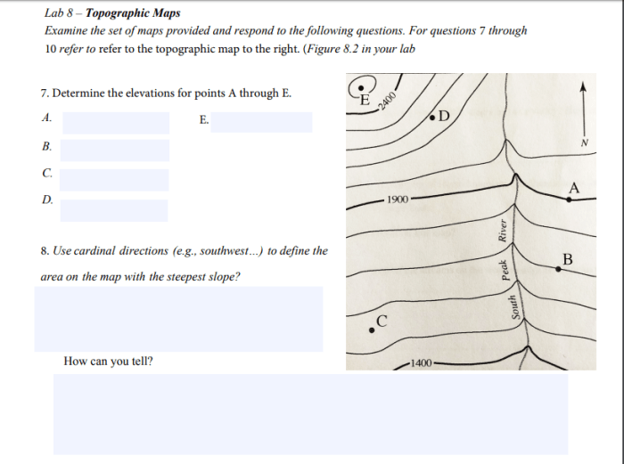 Topographic lab maps