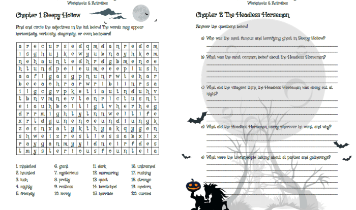 The legend of sleepy hollow worksheets pdf