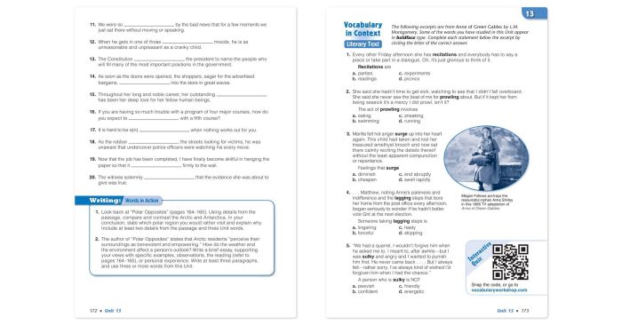 Unit 6 vocabulary workshop level e answers