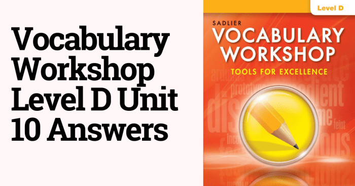 Unit 6 vocabulary workshop level e answers